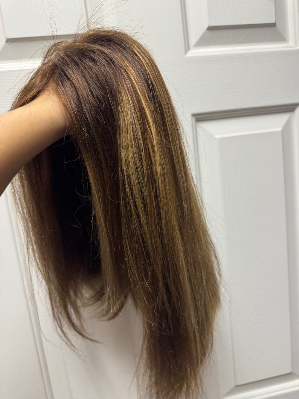 Brown Wig with Blonde Highlights – Natural-Look Women's Human Hair